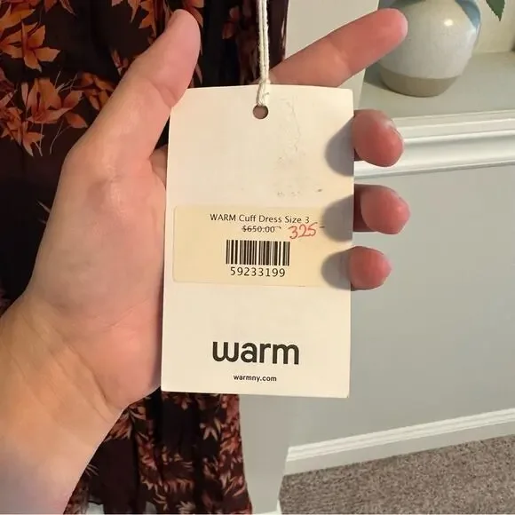 NWT warm NY Orange Floral Long Sleeve Maxi Dress 3 Large - Picture 10 of 14